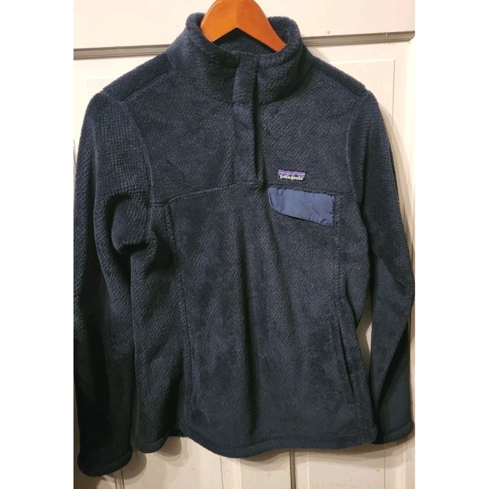 Patagonia Re-Tool Snap-T Pullover Fleece Dark Blue Womens Medium Warm Soft
